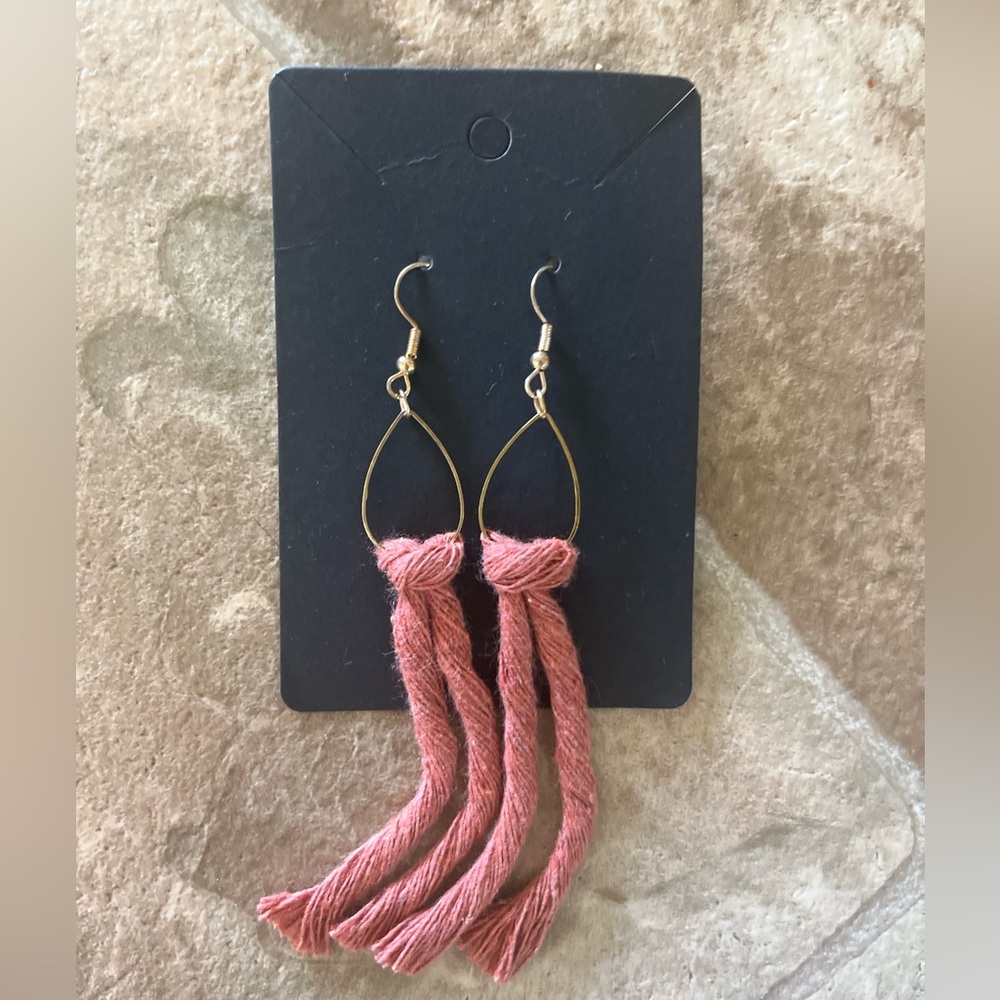 Hand Made Macrame // Earrings // Dark Orange
